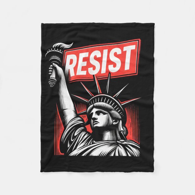 Resist Statue Of Liberty Activism Freedom Protest  Fleece Blanket (Front)