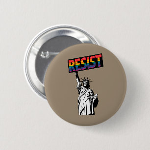 Resist Statue of Liberty Feminist Gift 6 Cm Round Badge