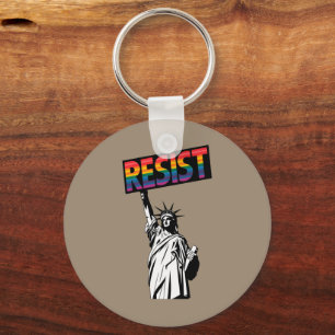 Resist Statue of Liberty Feminist Gift Key Ring