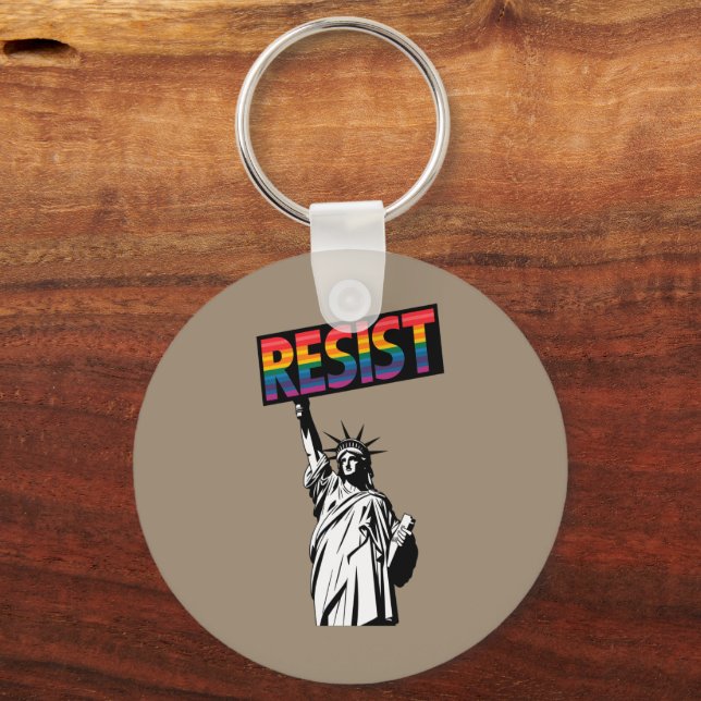 Resist Statue of Liberty Feminist Gift Key Ring (Front)