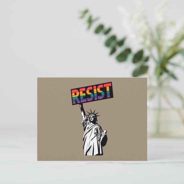 Resist Statue of Liberty Feminist Gift Postcard (Standing Front)