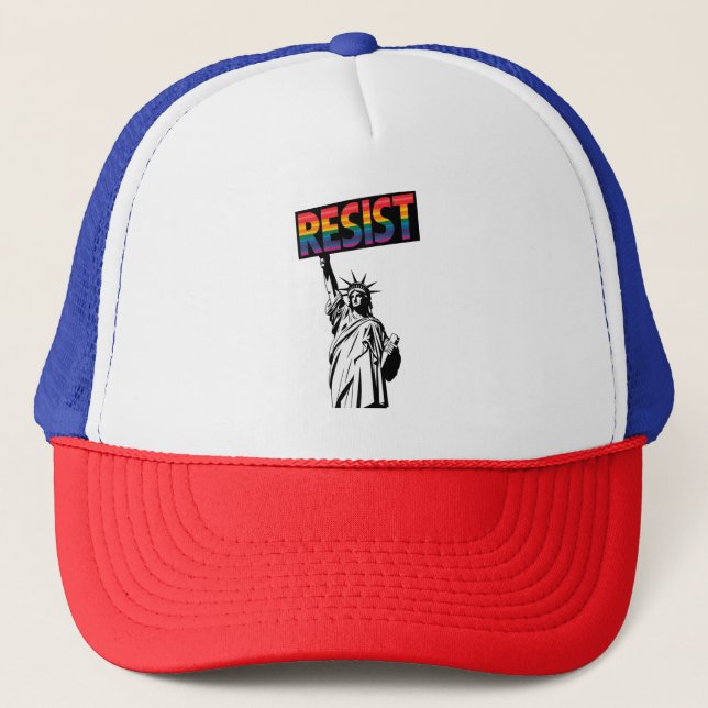 Resist Statue of Liberty Feminist Gift Trucker Hat (Front)