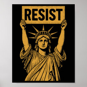 Resist Statue Of Liberty Rebel Protest Against Hig Poster