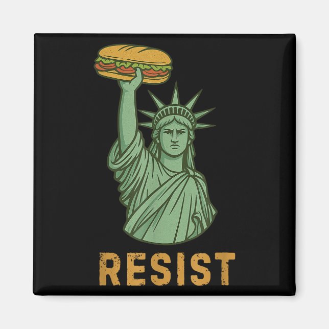 Resist Statue Of Liberty Sandwich Guy Washington D Magnet (Front)