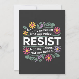 Resist Subtle Anti Trump Floral Botanical Protest Invitation