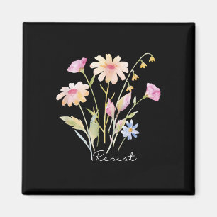 Resist Subtle Anti Trump Floral Botanical Protest Magnet