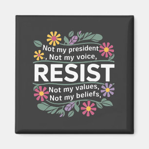 Resist Subtle Anti Trump Floral Botanical Protest Magnet