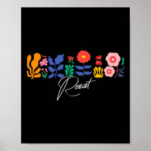 Resist Subtle Boho Floral Botanical Political Prot Poster