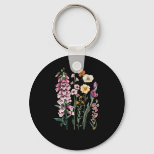 Resist Subtle Floral Protest Vintage Foxglove Dahl Key Ring