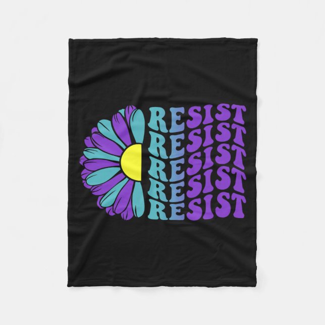 Resist Suicide Prevention Awareness Sunflower Fleece Blanket (Front)