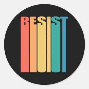 Resist T Shirt Retro 70s Vintage Resistance Shirt  Classic Round Sticker