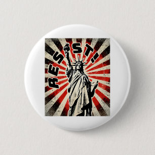 Resist Tee Statue Of Liberty Resist Activism Freed 6 Cm Round Badge