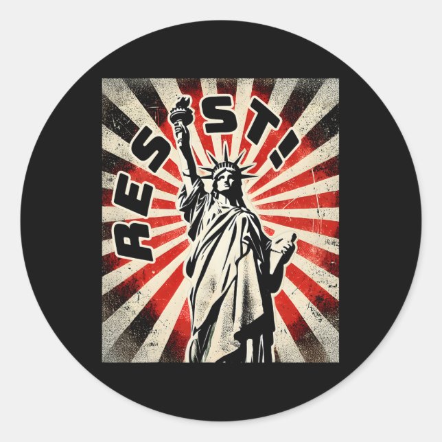 Resist Tee Statue Of Liberty Resist Activism Freed Classic Round Sticker (Front)