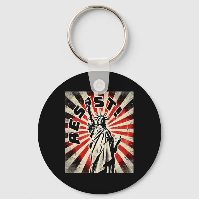 Resist Tee Statue Of Liberty Resist Activism Freed Key Ring (Front)