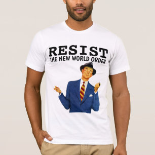 RESIST THE NEW WORLD ORDER MEN'S RETRO T-SHIRTS