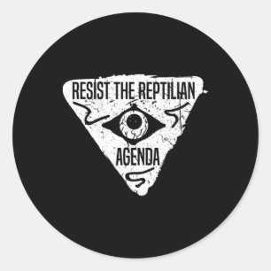 Resist The Reptilian Agenda Funny Conspiracy Theor Classic Round Sticker