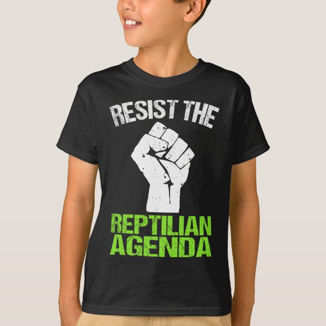 Resist The Reptilian Agenda T Shirt  (Front)