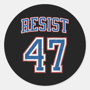 Resist Trump 47 Retro Distressed Political Classic Round Sticker