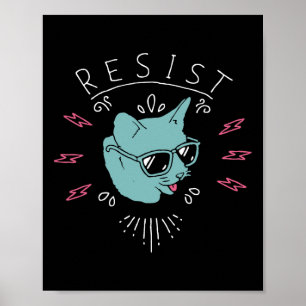 Resist Trump Cat Anti Trump Protest Anti Political Poster