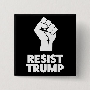 Resist Trump Clenched Solidarity Fist 15 Cm Square Badge