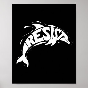 Resist Trump Dolphin Protest Anti Trump Political Poster