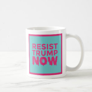 RESIST TRUMP NOW logo blue-pink mug