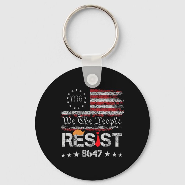 Resist Trump Protest Anti Political Us Flag We The Key Ring (Front)