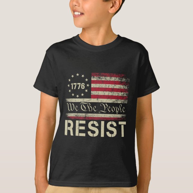 Resist Trump Protest Anti Political Us Flag We The T-Shirt (Front)