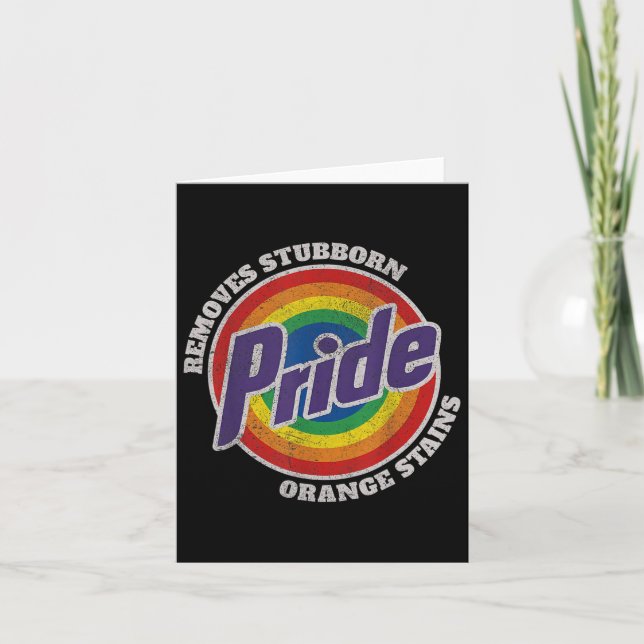 Resist Trump Remove Stubborn Orange Stains Pride M Card (Front)