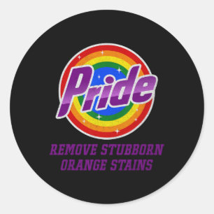 Resist Trump Remove Stubborn Orange Stains Pride M Classic Round Sticker