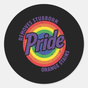 Resist Trump Remove Stubborn Orange Stains Pride M Classic Round Sticker