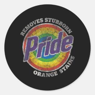 Resist Trump Remove Stubborn Orange Stains Pride M Classic Round Sticker