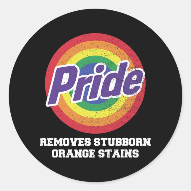 Resist Trump Remove Stubborn Orange Stains Pride M Classic Round Sticker (Front)