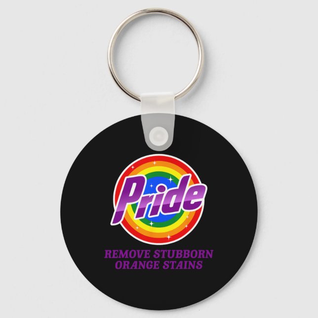 Resist Trump Remove Stubborn Orange Stains Pride M Key Ring (Front)