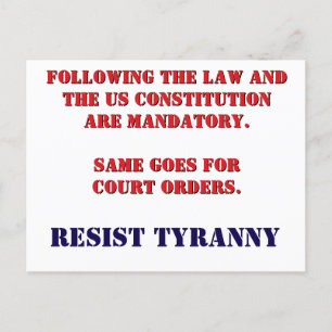 RESIST TYRANNY Postcard