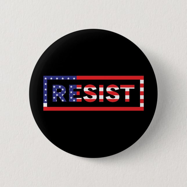 RESIST | United States Flag 6 Cm Round Badge (Front)
