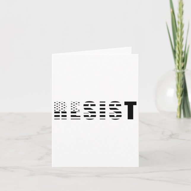 Resist Usa Flag  Card (Front)