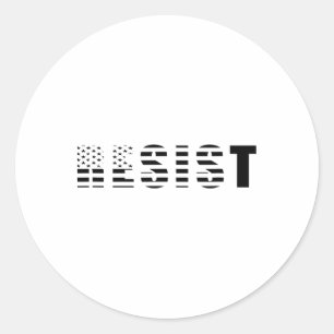 Resist Usa Flag  Classic Round Sticker