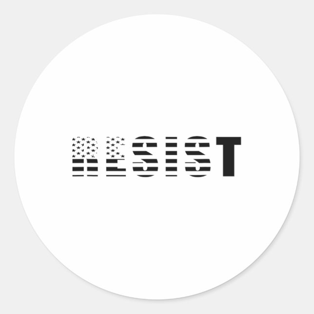 Resist Usa Flag  Classic Round Sticker (Front)