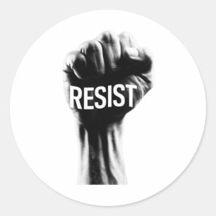 Resist With A Fist Classic Round Sticker