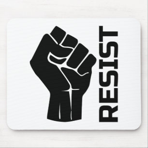 Resist with fist - in black 0002 mouse pad