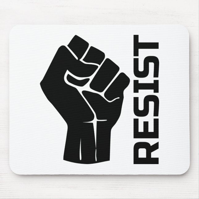Resist with fist - in black 0002 mouse pad (Front)