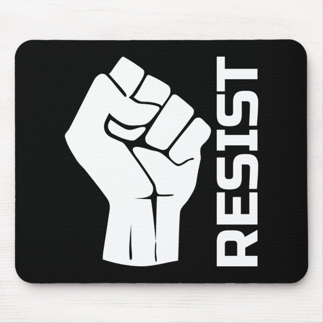 Resist with fist - in white 0002 mouse pad (Front)