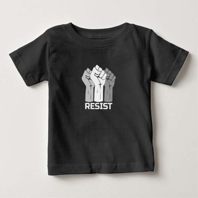 Resist with fist - in white 0003 baby T-Shirt (Front)