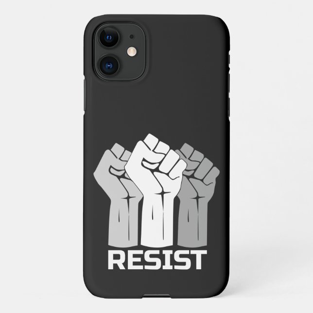 Resist with fist - in white 0003 iPhone case (Back)