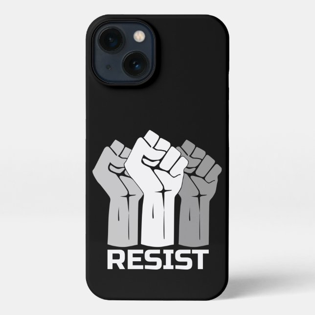 Resist with fist - in white 0003 iPhone case (Back)