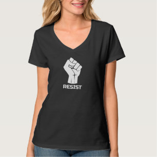 Resist with fist - in white T-Shirt
