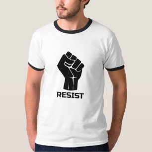 Resist with fist - in white T-Shirt