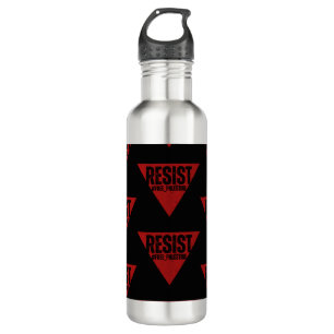Resist word with inverted red triangle resistance  710 ml water bottle