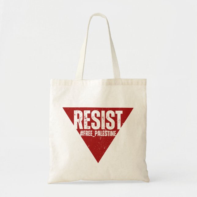 Resist word with inverted red triangle resistance  tote bag (Front)